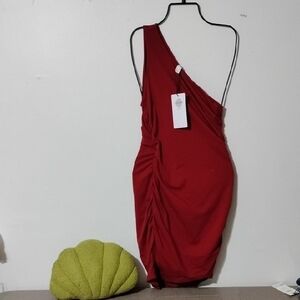 Elegant Red One-Shoulder Dress